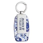 Porte-Clé / Be Still & Know Blue Floral Metal Keyring in Gift Tin - Psalm 46:10