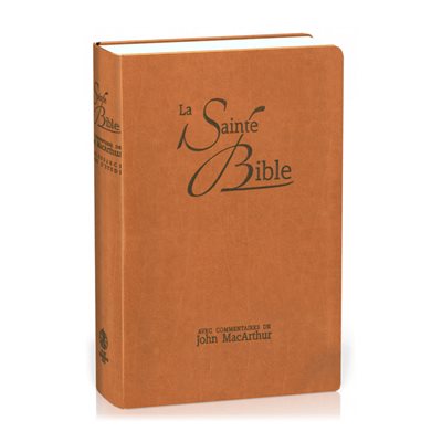 La Sainte Bible - MacArthur - Souple similicuir brun, onglets découpés