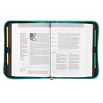 Couverture pour Bible LARGE / Grace Butterfly Blessings Teal Faux Leather Fashion Bible Cover - Ephesians 2:8 ; LARGE