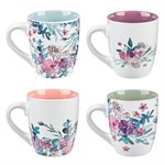 Set de 4 Tasses en Céramique / Rejoice Collection Four Piece Ceramic Coffee Mug Set