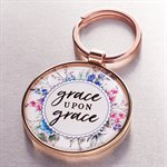 Porte-Clé / Grace Upon Grace - John 1:16 Key Ring in Tin