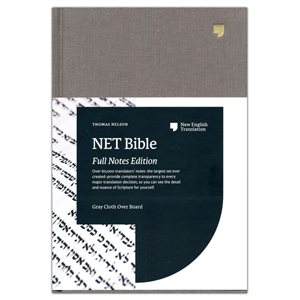 NET Comfort Print Bible, Full-Notes Edition-clothbound hardcover, gray