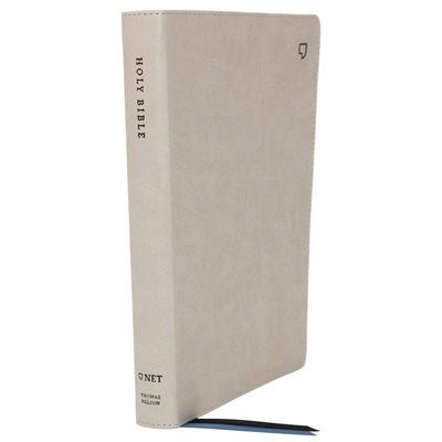 NET Comfort Print Thinline Bible--soft leather-look, stone