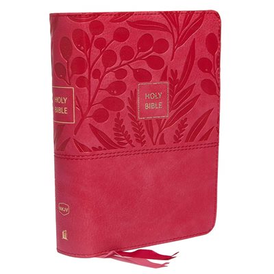 NKJV Compact Reference Bible, Comfort Print--soft leather-look, pink (red letter)
