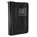 KJV Pocket Bible, Lux Leather, Zipper, Black