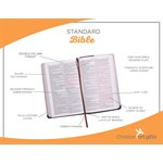 KJV Holy Bible, Standard Bible, Pink and Brown Faux Leather Bible w / Ribbon Marker, Red Letter Edition, King James Version