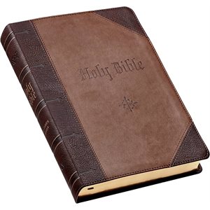KJV Large-Print Bible--imitation leather, brown / dark brown
