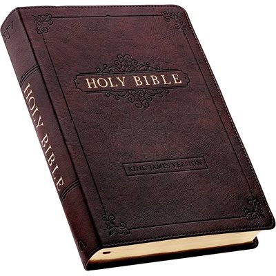 KJV Large-Print Bible--imitation leather, dark brown