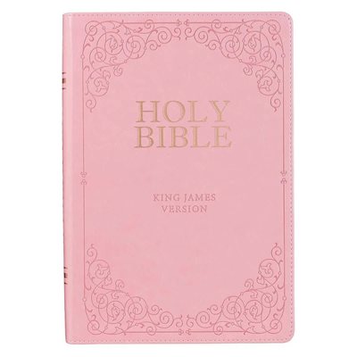 KJV Large-Print Bible--imitation leather, pink