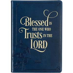 Blessed Is The One Who Trusts In The Lord Jeremiah 17:7 Navy (Faux Leather Journal)