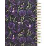 Blessed Wirebound Journal, Black Purple Floral
