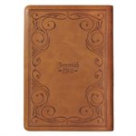 Classic Faux Leather Journal For I Know The Plans Jeremiah 29:11 Bible Verse Bible Verse Brown Inspirational Notebook, Lined Pages w / Scripture, Ribbon Marker, Zipper Closure