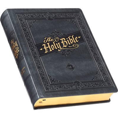 KJV Large-Print Note-Taking Bible--hardcover, gray