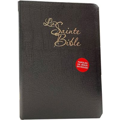 La Sainte Bible, Version Louis Segond 1910 - Gros Caractères, Cuir noir, avec Onglets et Paroles de Jésus en rouge