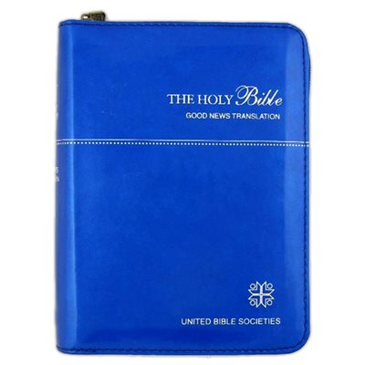 Good News Bible With Zipper Cover - Blue Illustrated
